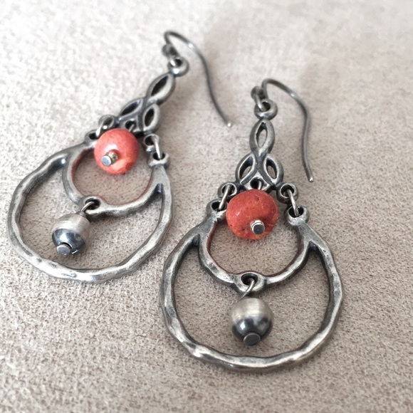 Silpada Jewelry - SILPADA Silver Red Coral Tiered Earrings